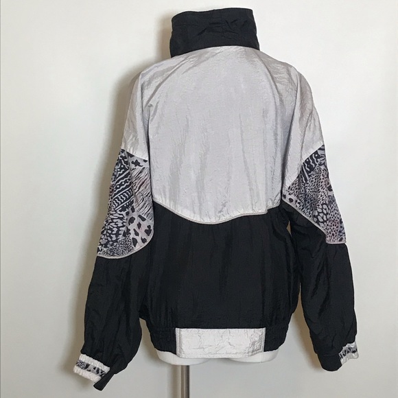 Unique Vintage Animal Print Windbreaker Jacket - Picture 6 of 8